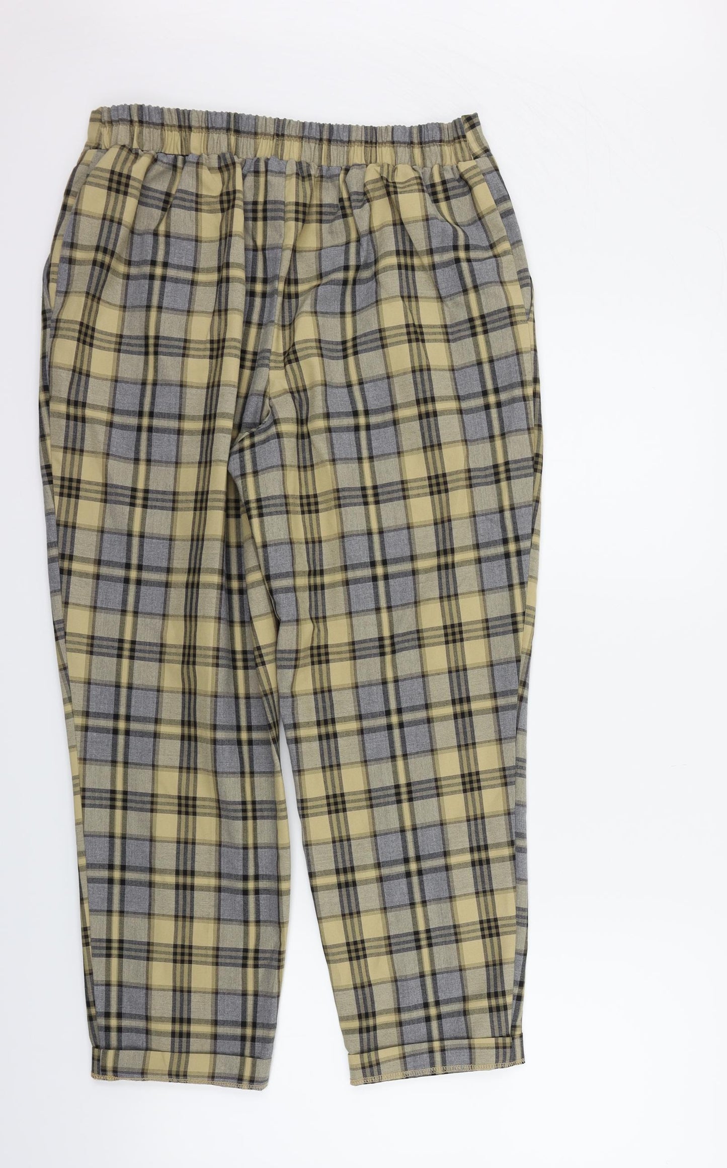 Primark Womens Beige Check  Trousers  Size 12 L30 in