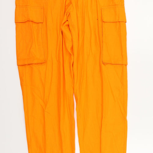 Missguided Womens Orange   Trousers  Size 10 L33 in