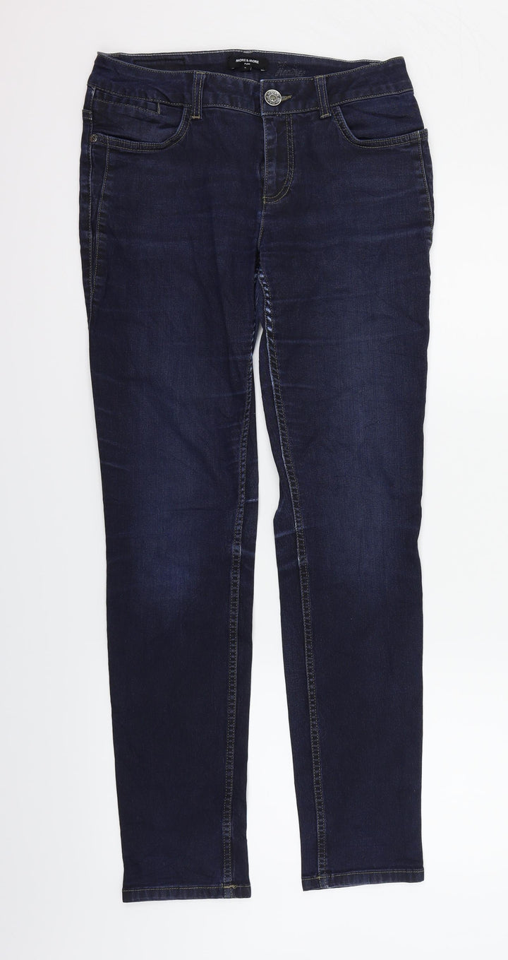 MORE & MORE Womens Blue Straight Jeans Size 10 L30 in