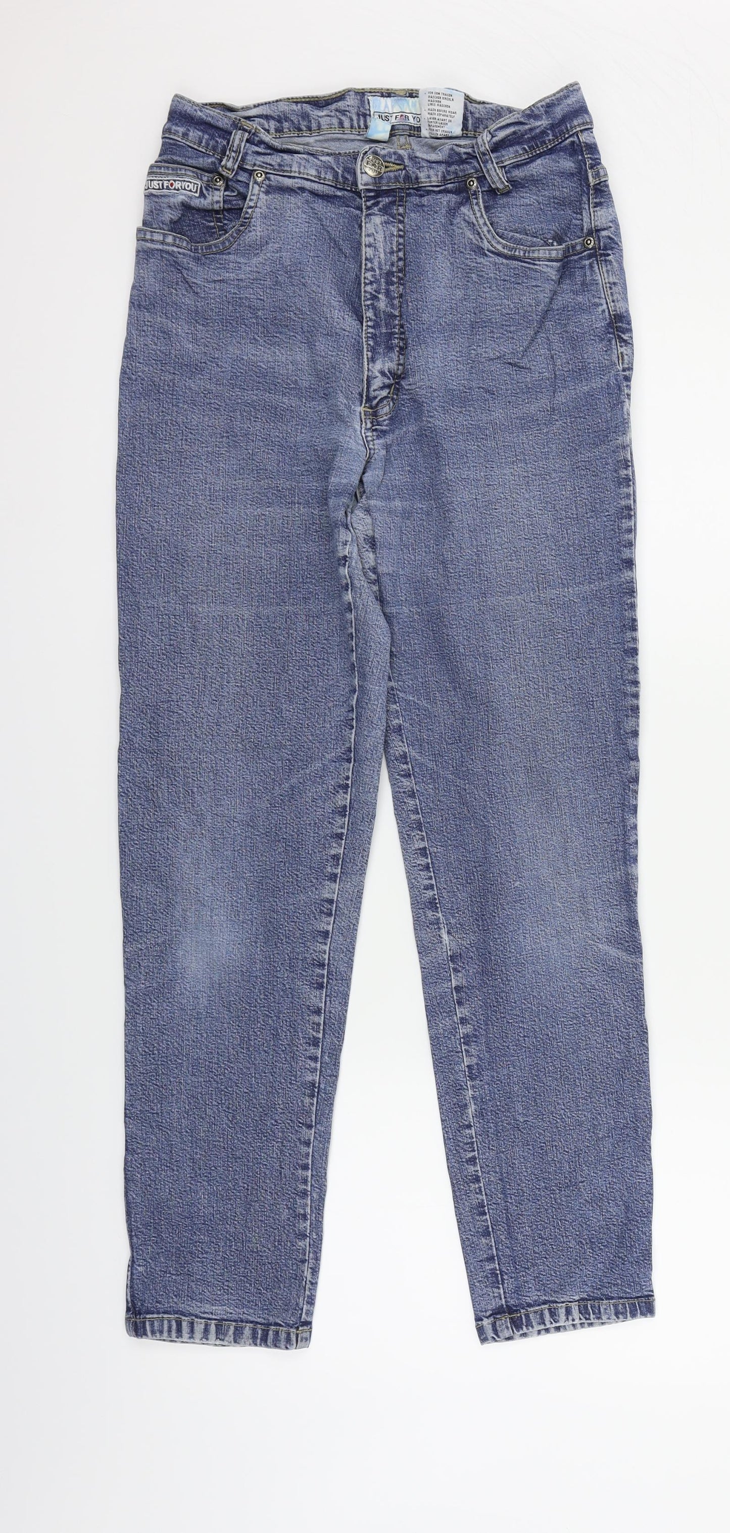 JUST FOR YOU Womens Blue   Straight Jeans Size 10 L28 in