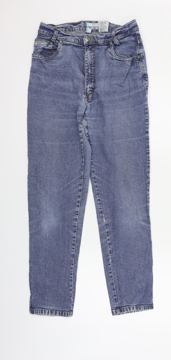 JUST FOR YOU Womens Blue   Straight Jeans Size 10 L28 in