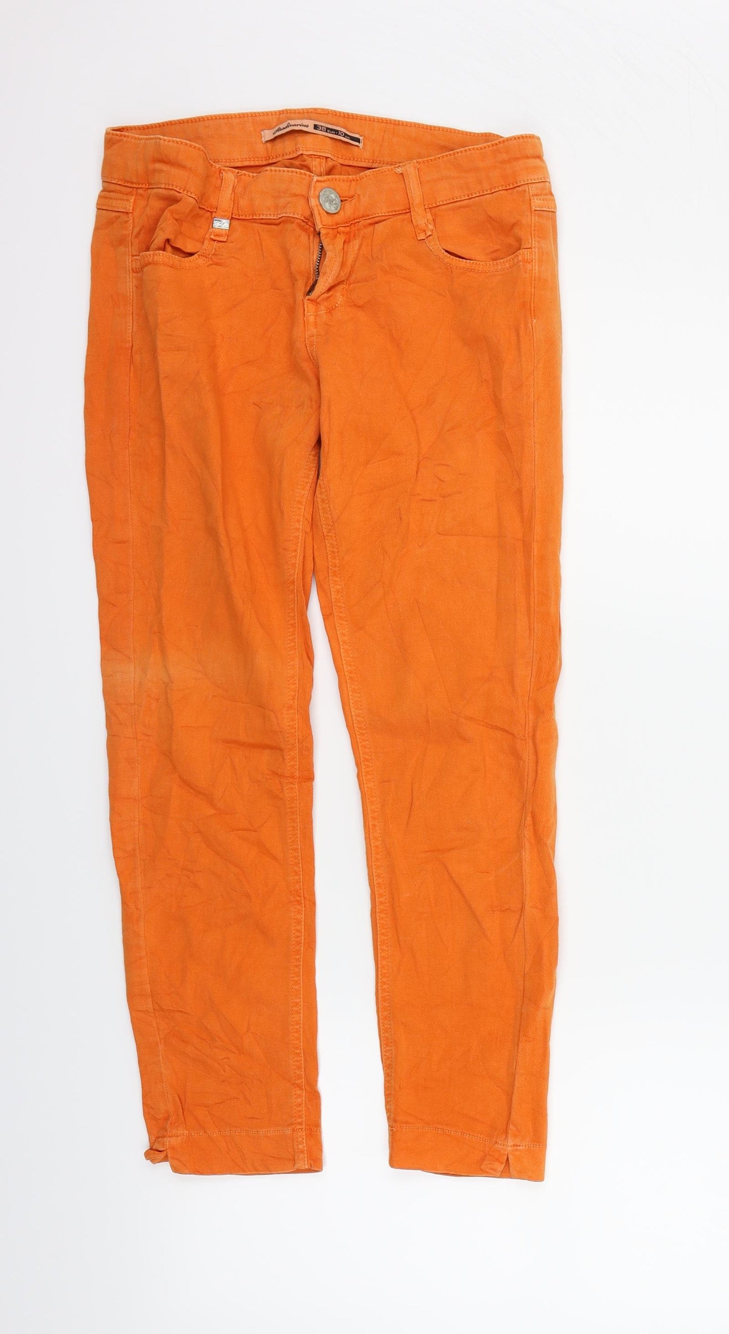 Stradavarius Womens Orange   Straight Jeans Size 10 L24 in