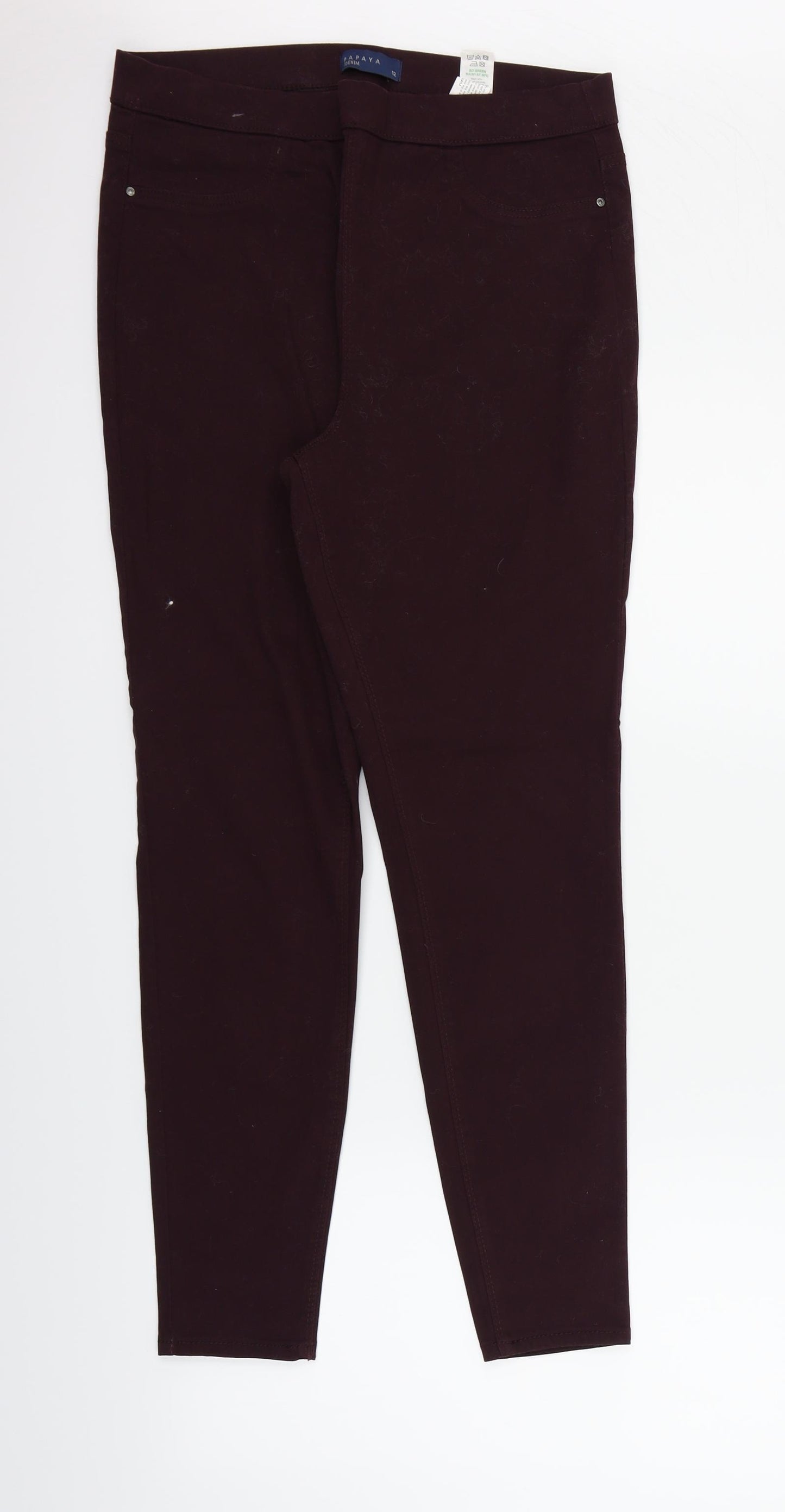 Papaya Womens Purple   Jegging Trousers Size 12 L26 in