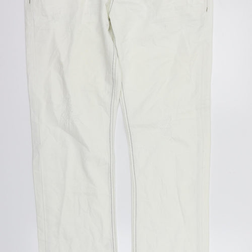 Manguun Womens White   Straight Jeans Size 34 in L31 in