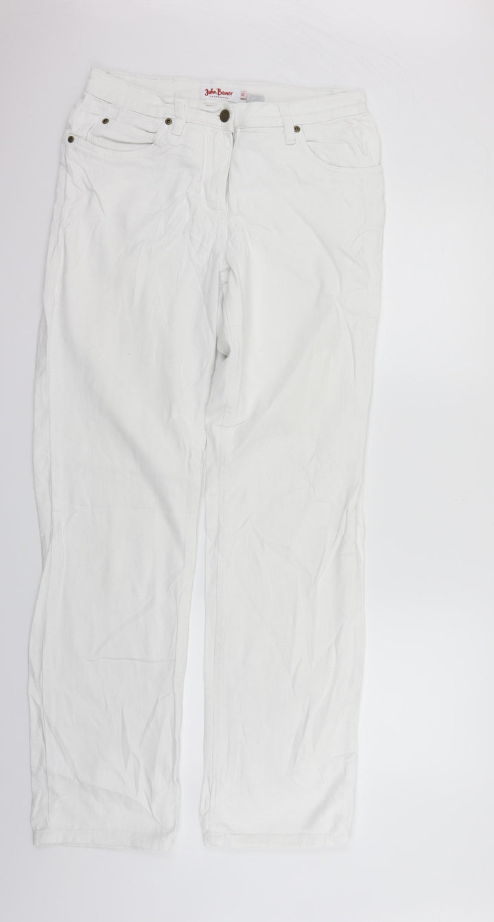 John Boner Womens White   Straight Jeans Size 12 L34 in