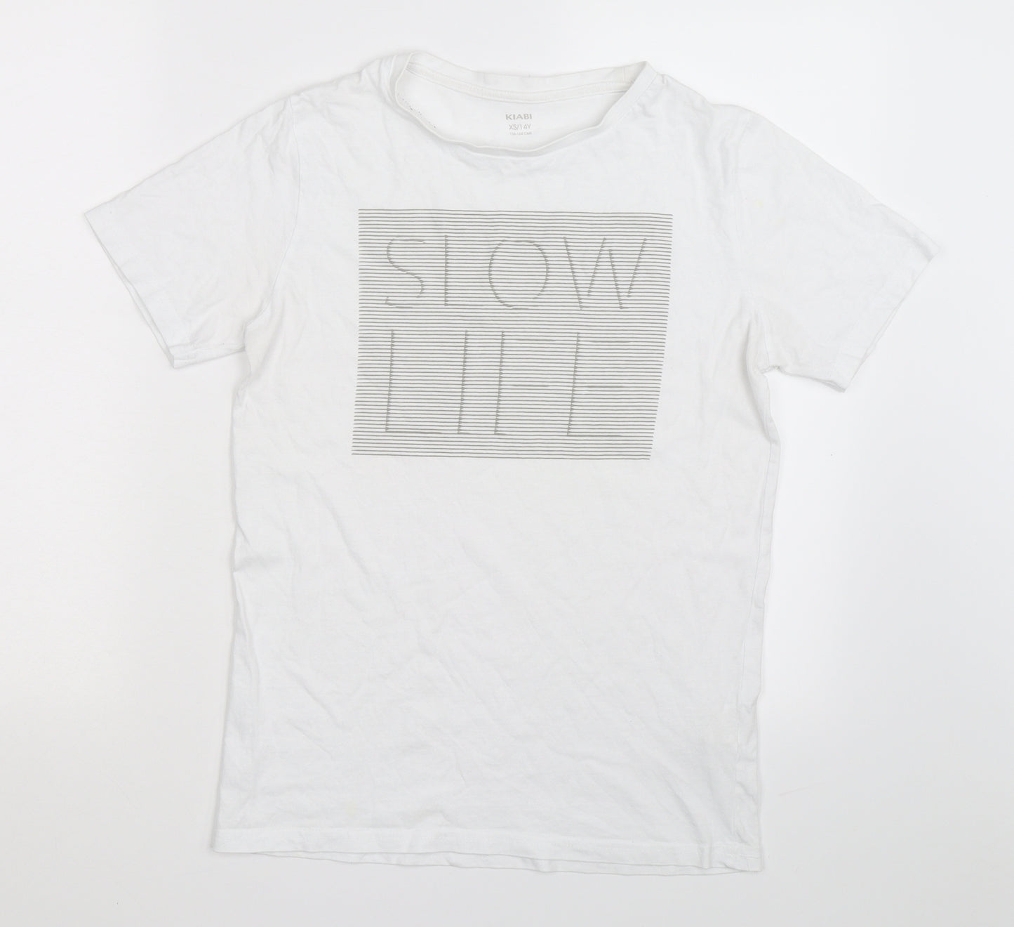 Kiabi Boys White   Basic T-Shirt Size XS  - Slow Life