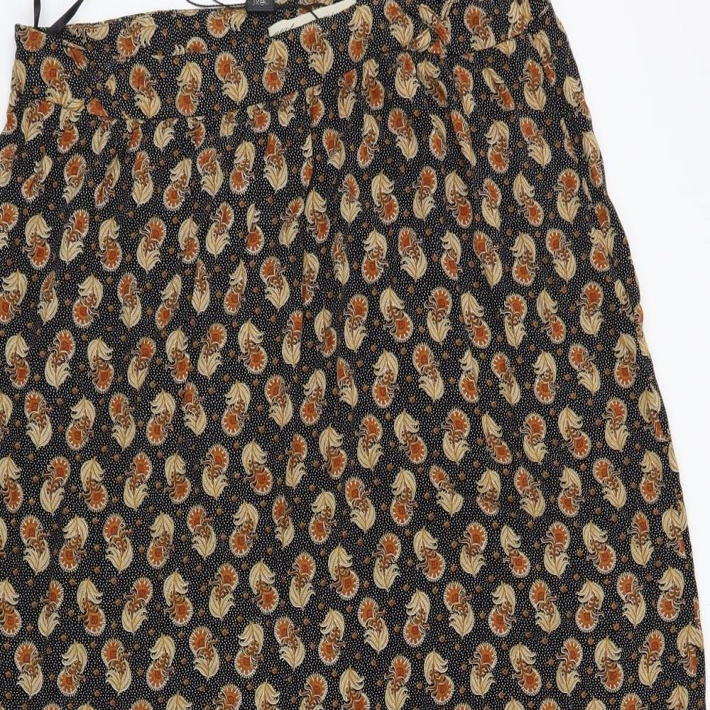 NEXT Womens Black Paisley  A-Line Skirt Size 16