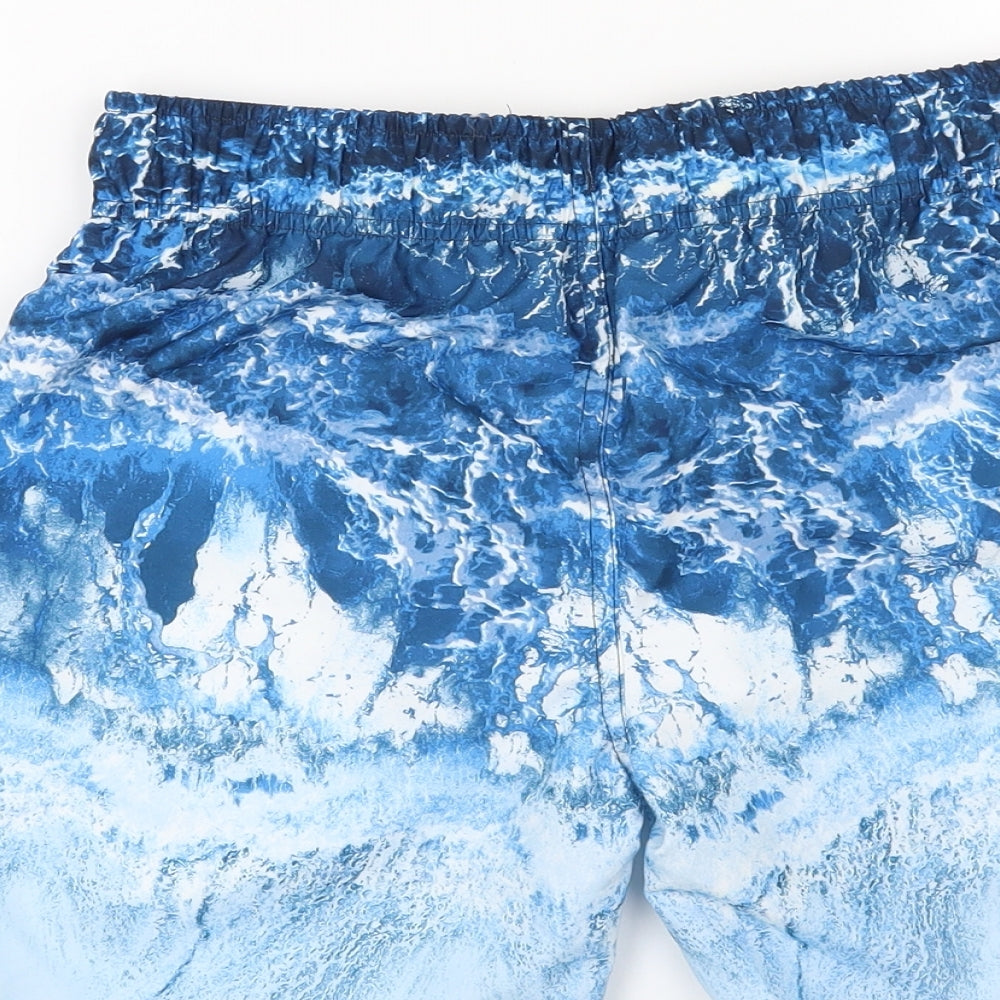 Primark Boys Blue Geometric  Bermuda Shorts Size 10-11 Years