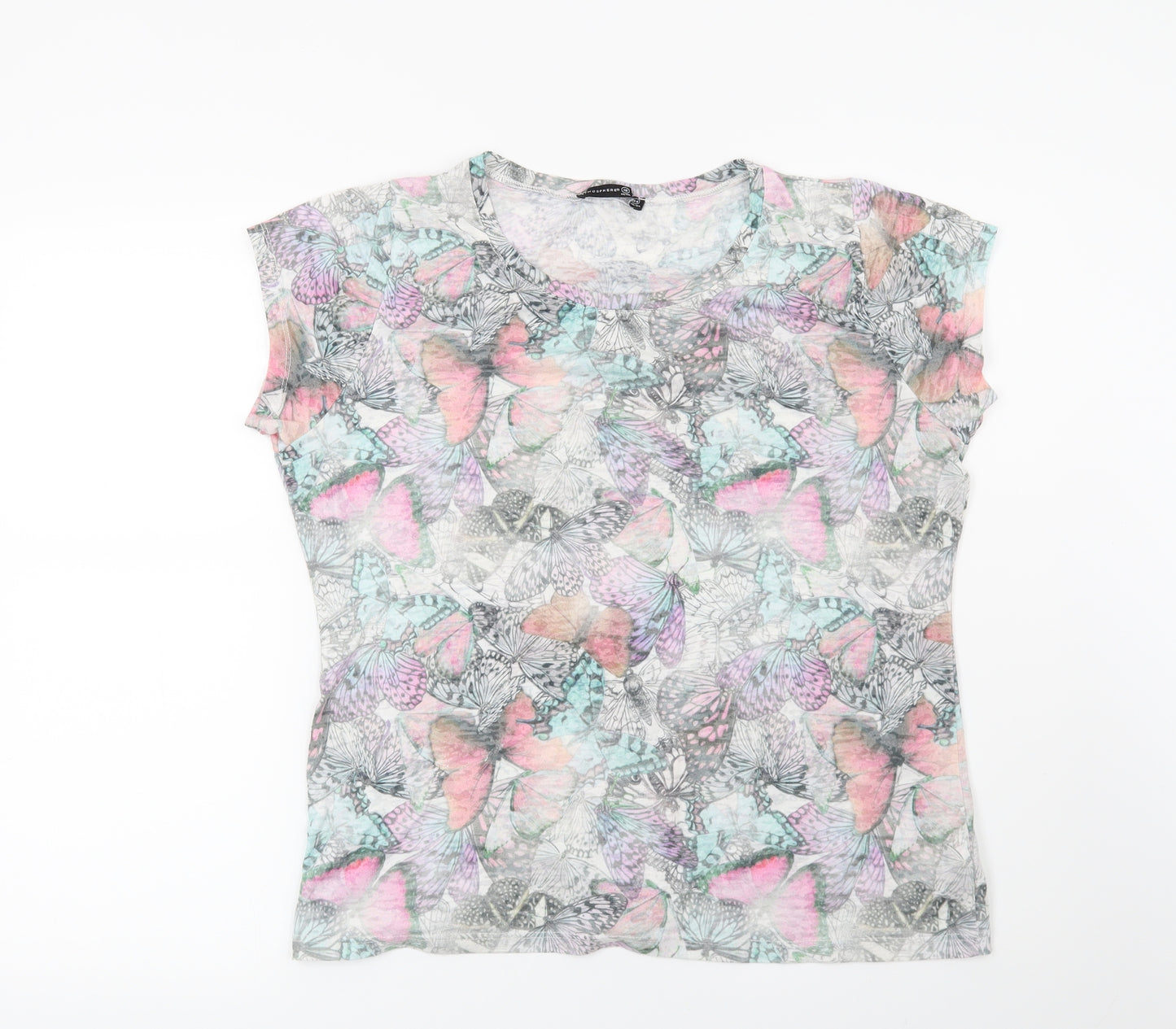 Atmosphere Womens White   Basic T-Shirt Size 18  - Butterflies