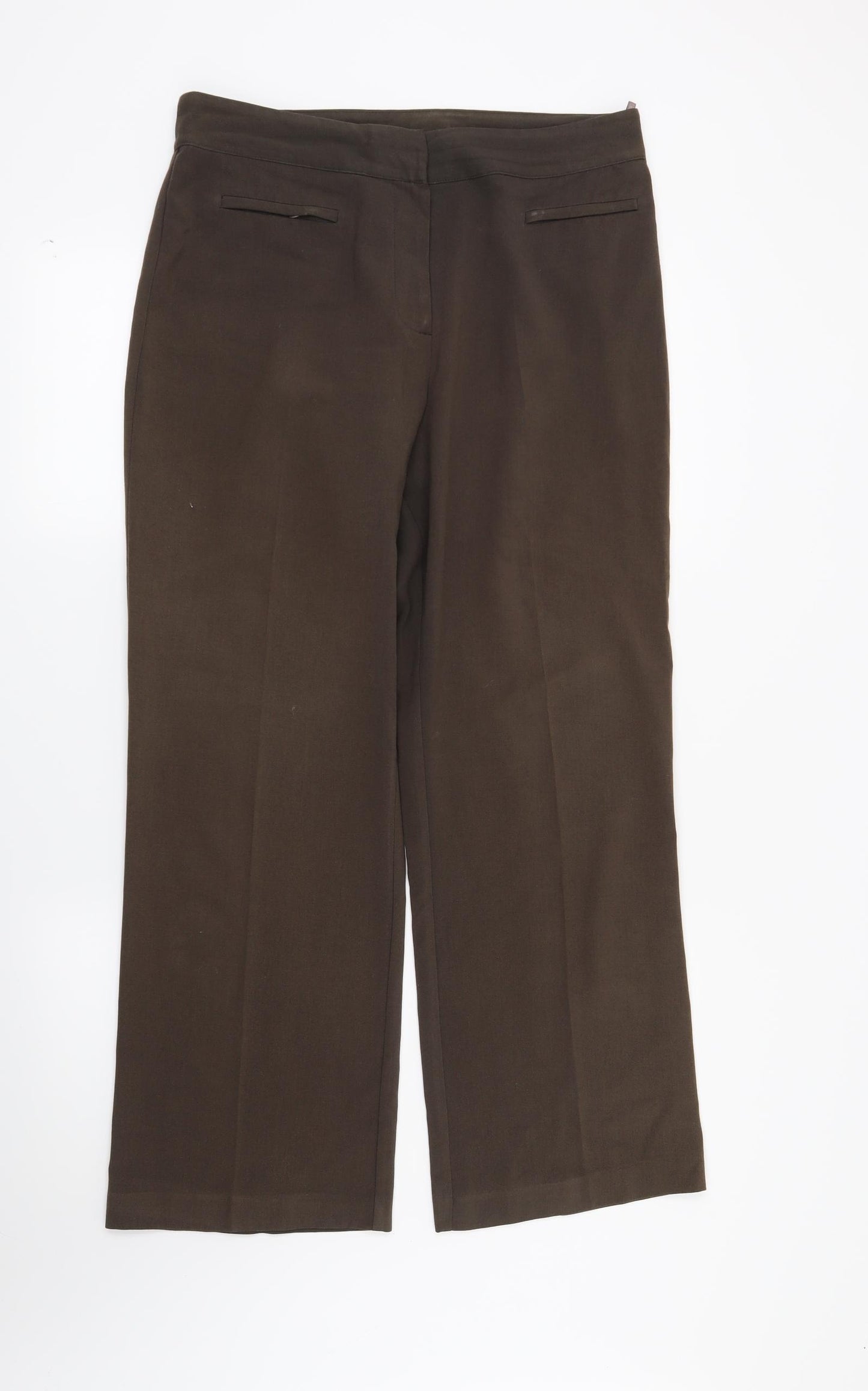 Mia Moda Womens Brown   Trousers  Size 12 L29 in