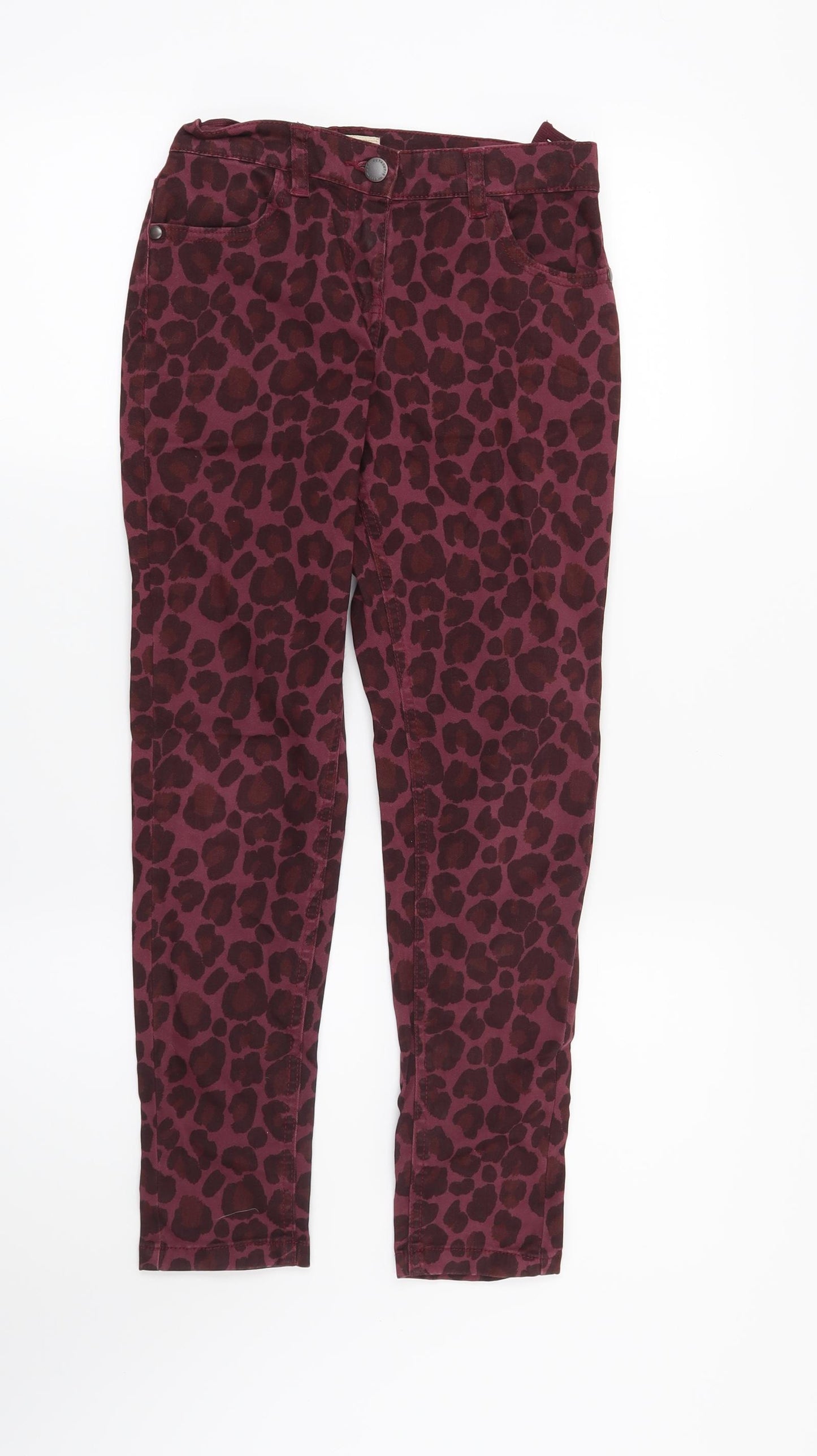 NEXT Girls Red Animal Print  Straight Jeans Size 11 Years