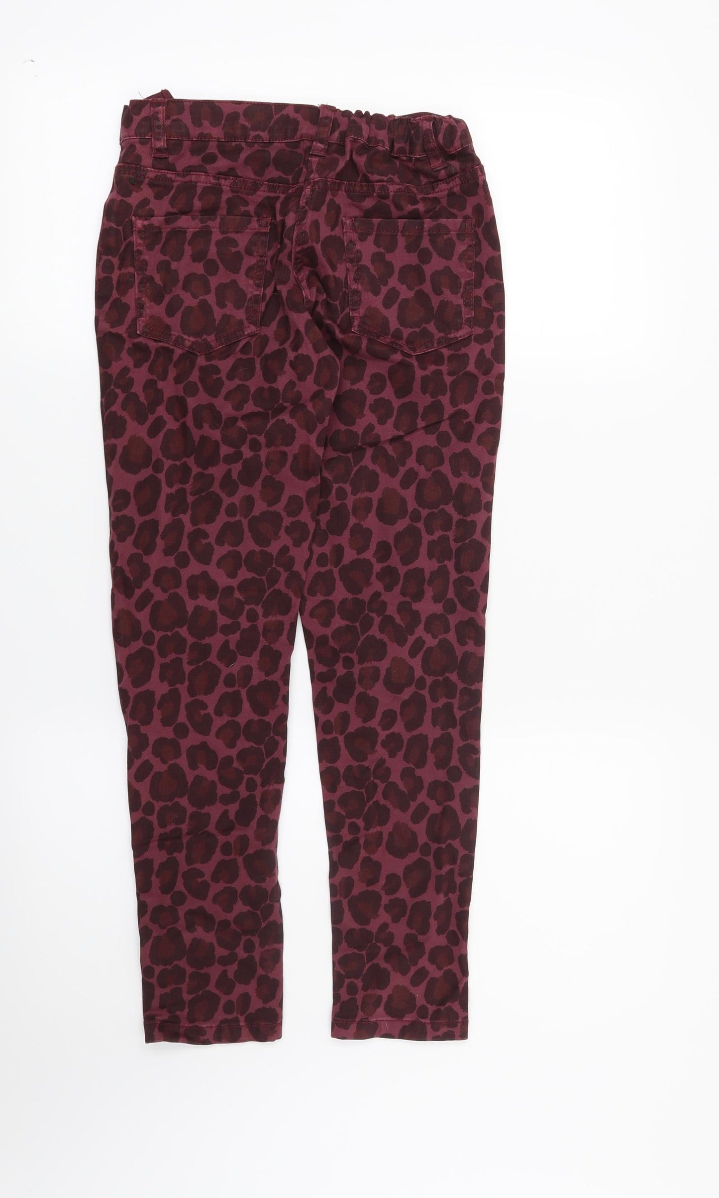 NEXT Girls Red Animal Print  Straight Jeans Size 11 Years