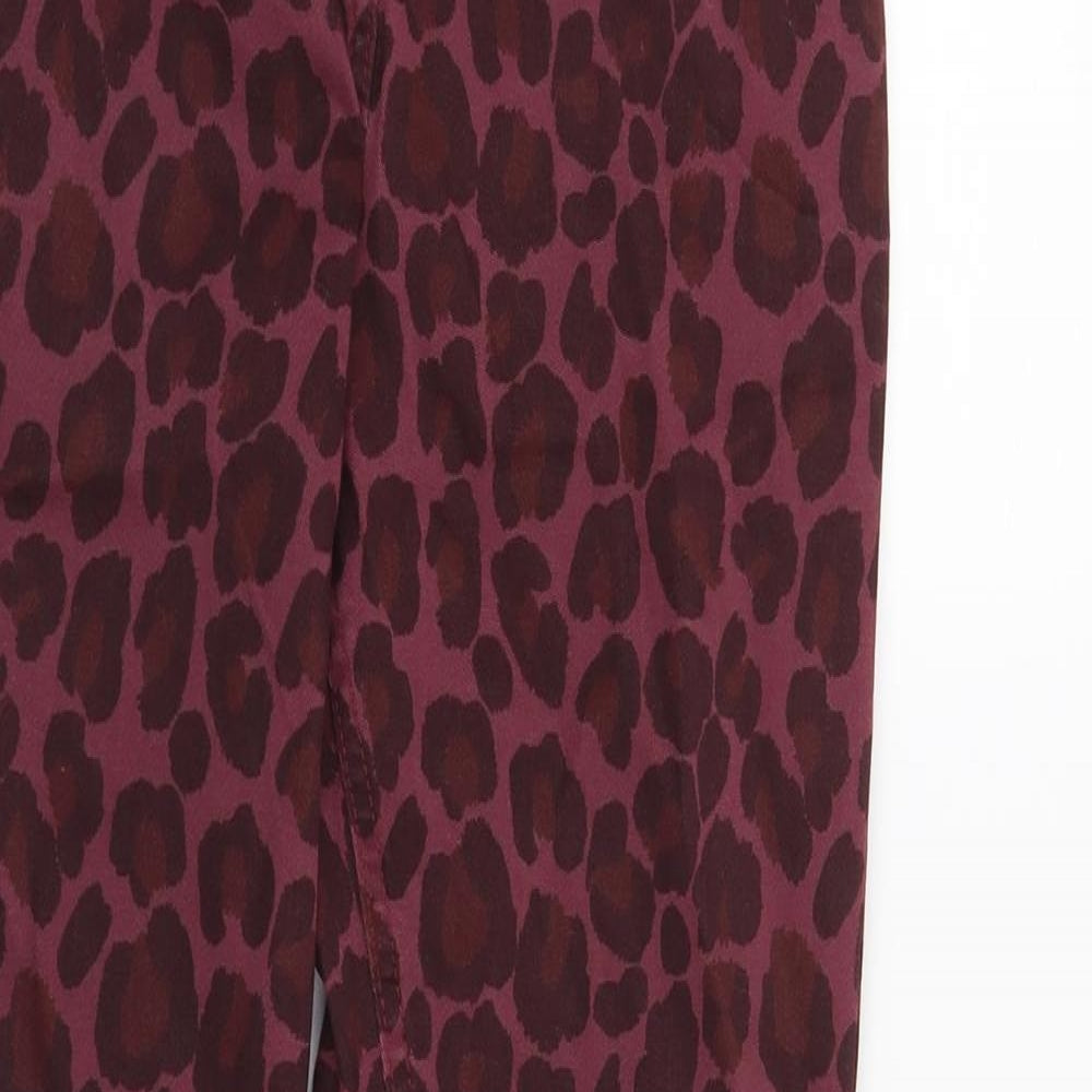 NEXT Girls Red Animal Print  Straight Jeans Size 11 Years