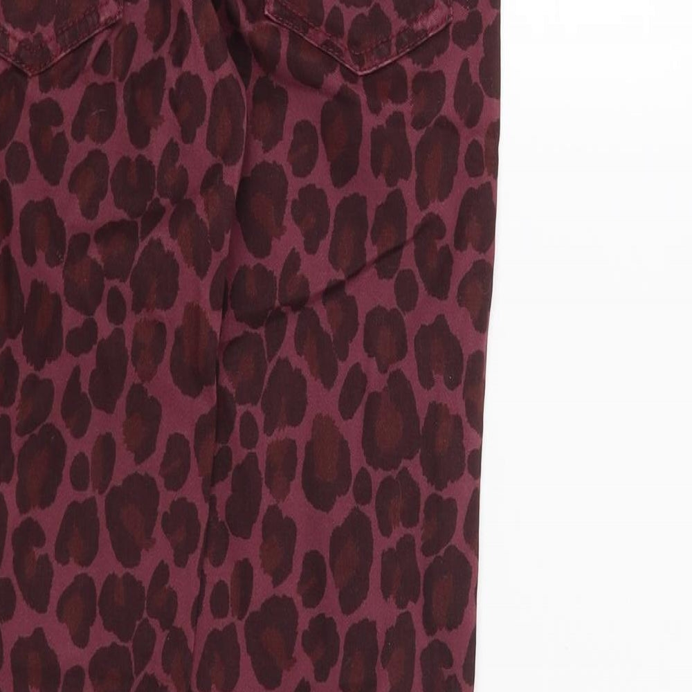 NEXT Girls Red Animal Print  Straight Jeans Size 11 Years