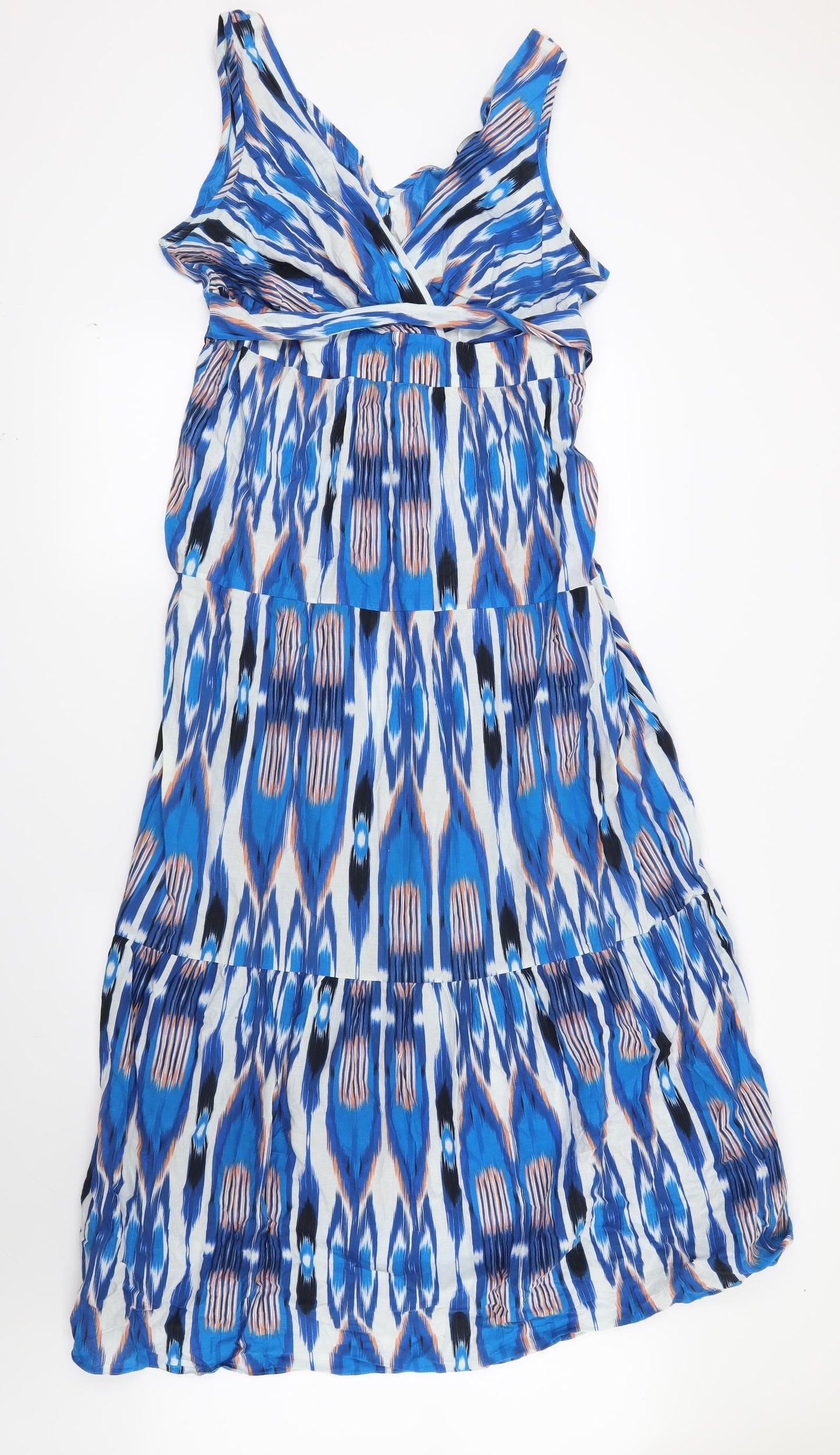 Dorothy Perkins Womens Blue Geometric  Maxi  Size 18