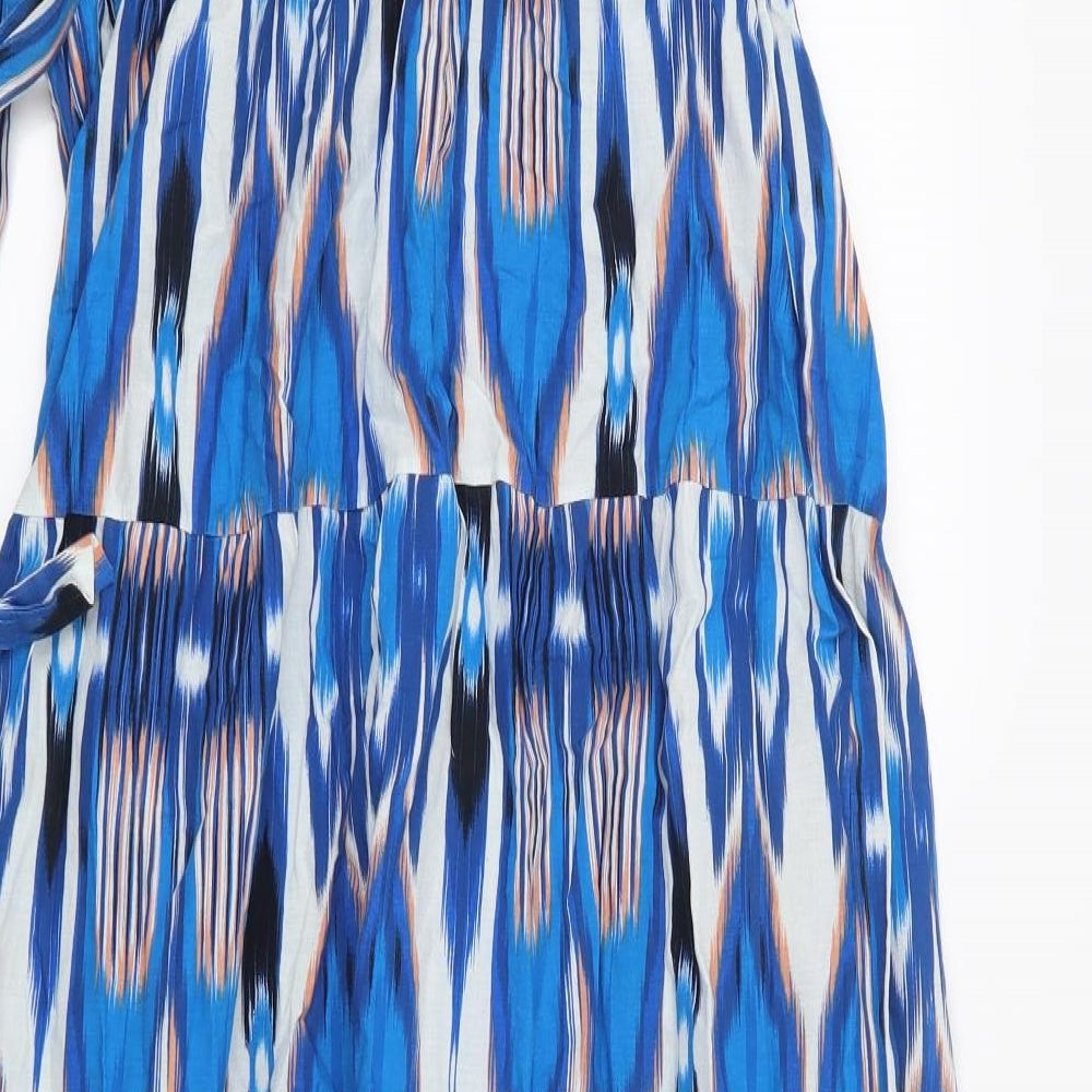 Dorothy Perkins Womens Blue Geometric  Maxi  Size 18
