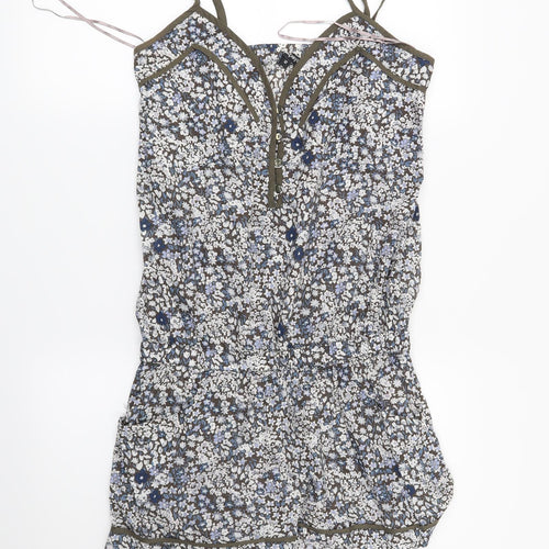 Papaya Womens Brown Floral  Playsuit One-Piece Size 12