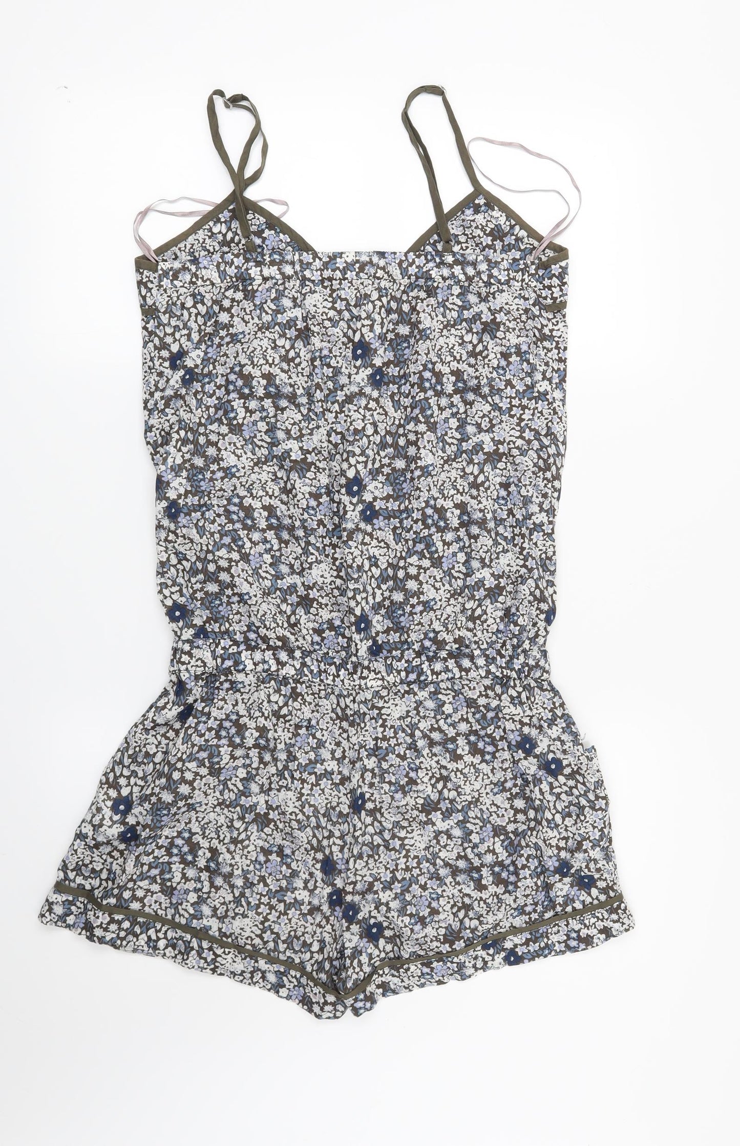 Papaya Womens Brown Floral  Playsuit One-Piece Size 12