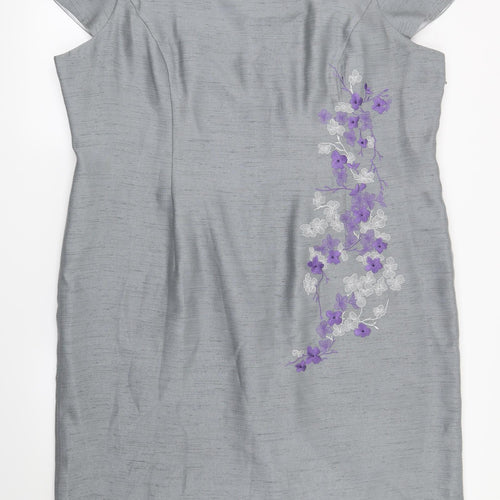 Jacques Vert Womens Grey Floral  Shift  Size 24