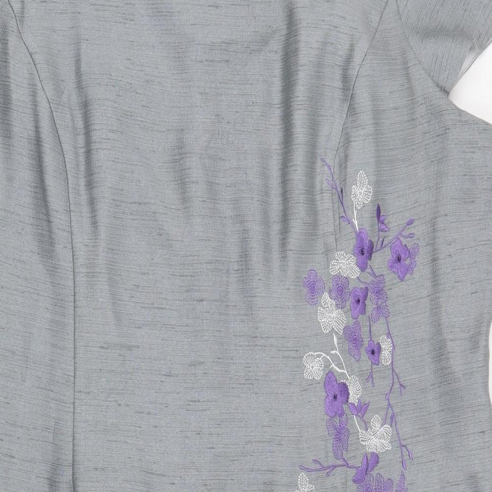 Jacques Vert Womens Grey Floral  Shift  Size 24