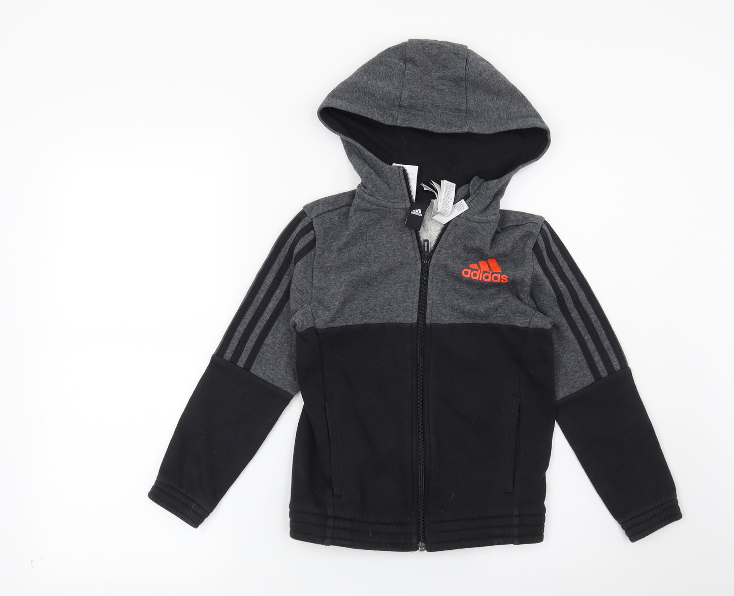 adidas Boys Grey   Full Zip Hoodie Size 7-8 Years