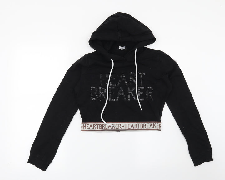 Select Womens Black   Pullover Hoodie Size 8  - Heart Breaker