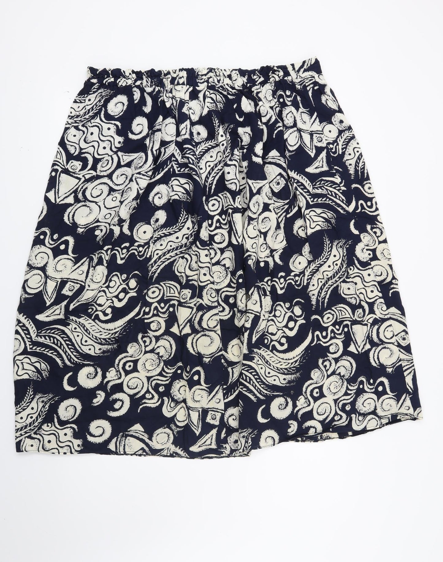 Preworn Womens Blue Geometric  A-Line Skirt Size 22