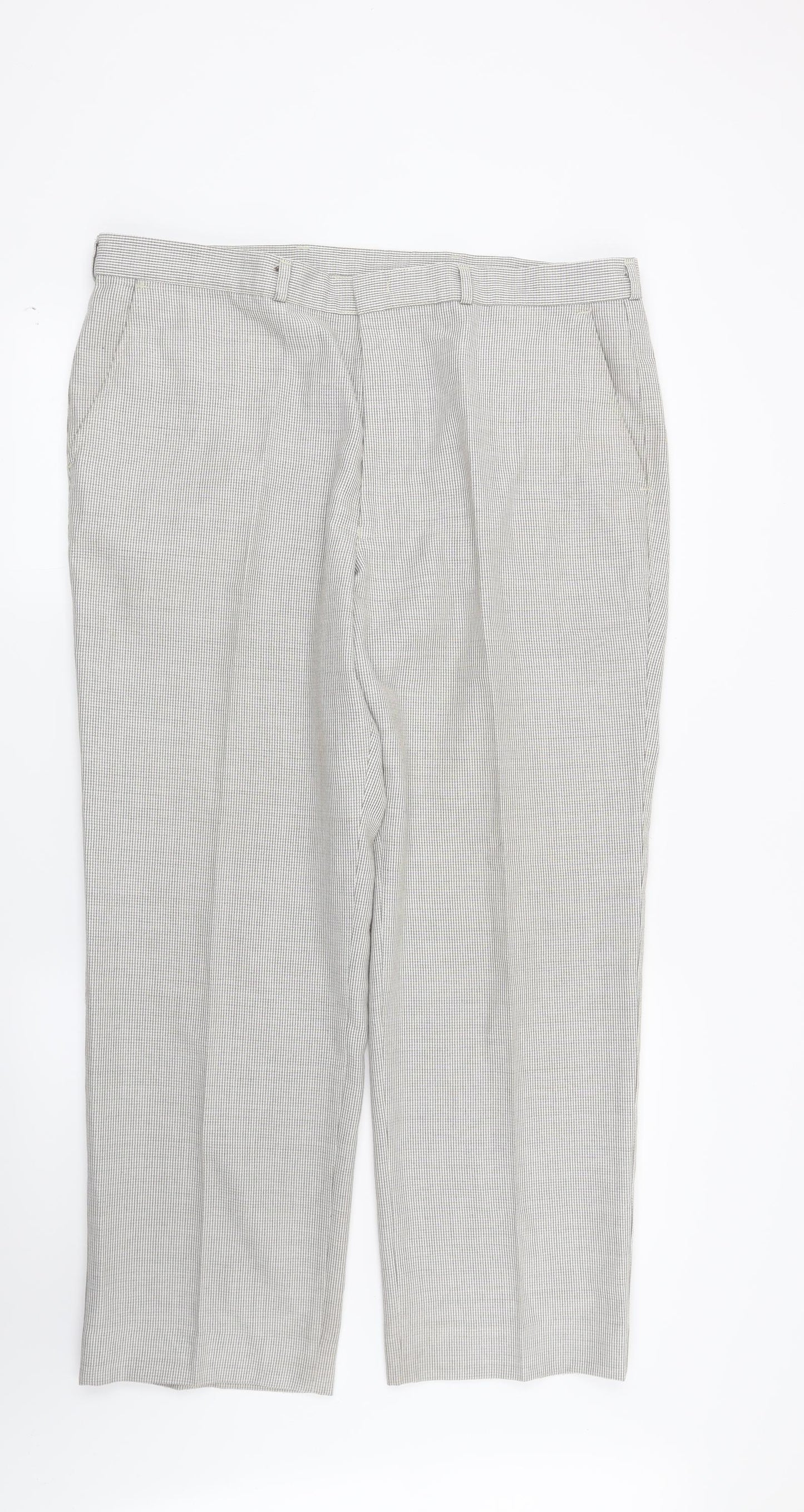 St Michael Mens Beige Check  Trousers  Size 40 in L29 in