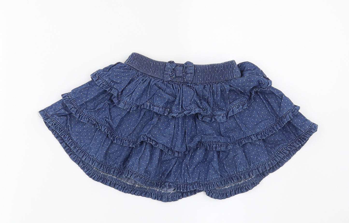 Young Dimension Girls Blue Polka Dot  Skater Skirt Size 12-18 Months