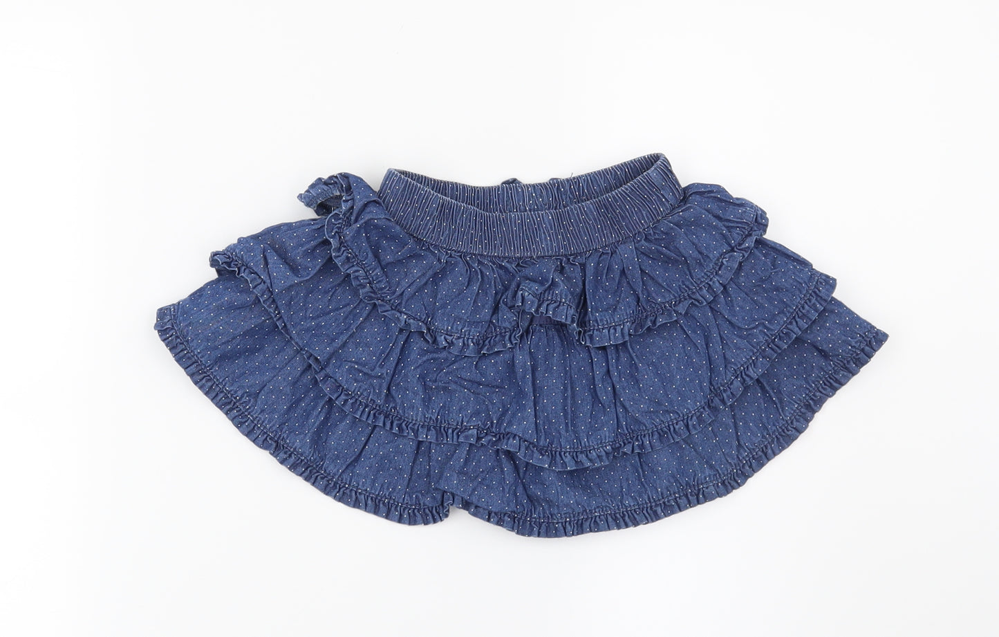 Young Dimension Girls Blue Polka Dot  Skater Skirt Size 12-18 Months