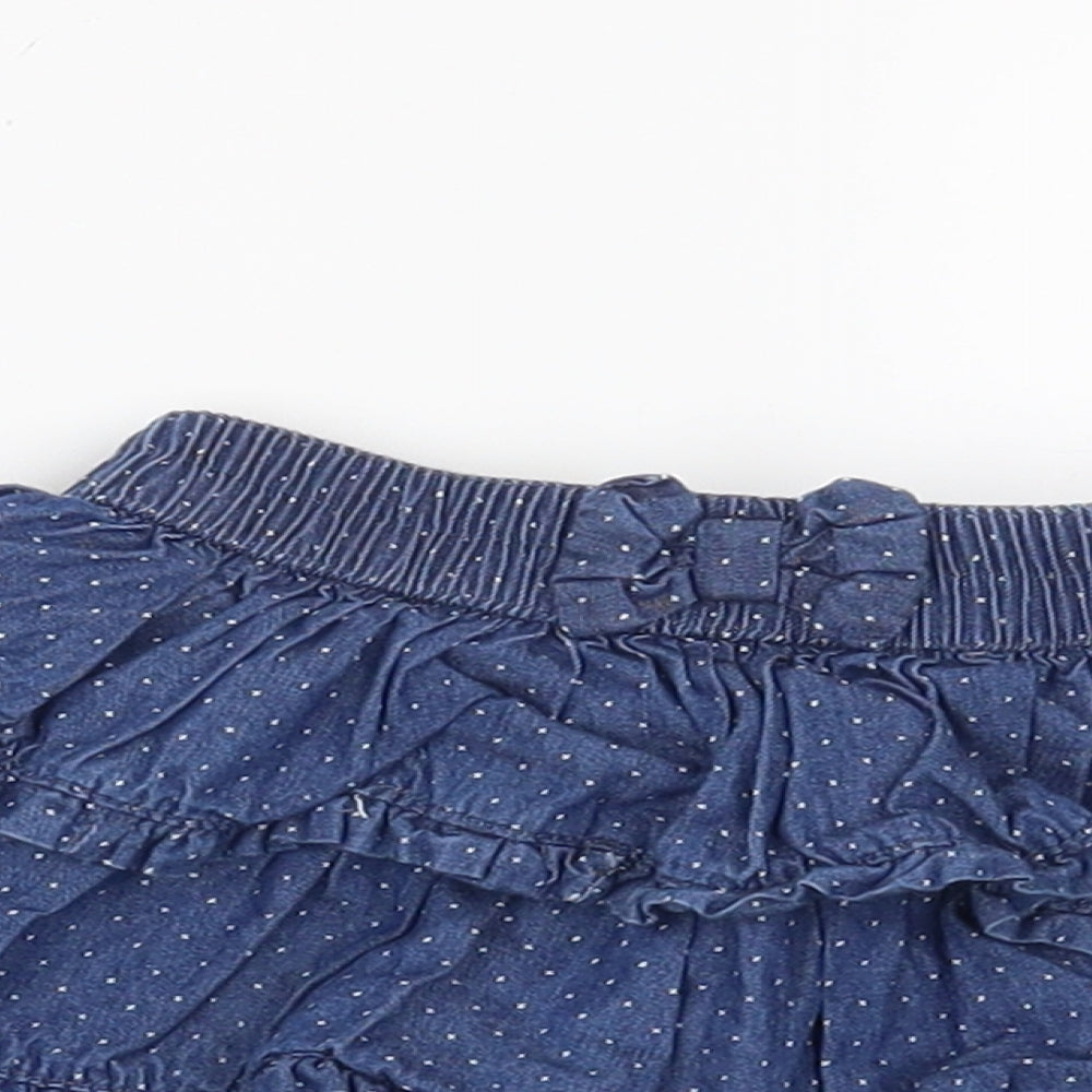 Young Dimension Girls Blue Polka Dot  Skater Skirt Size 12-18 Months