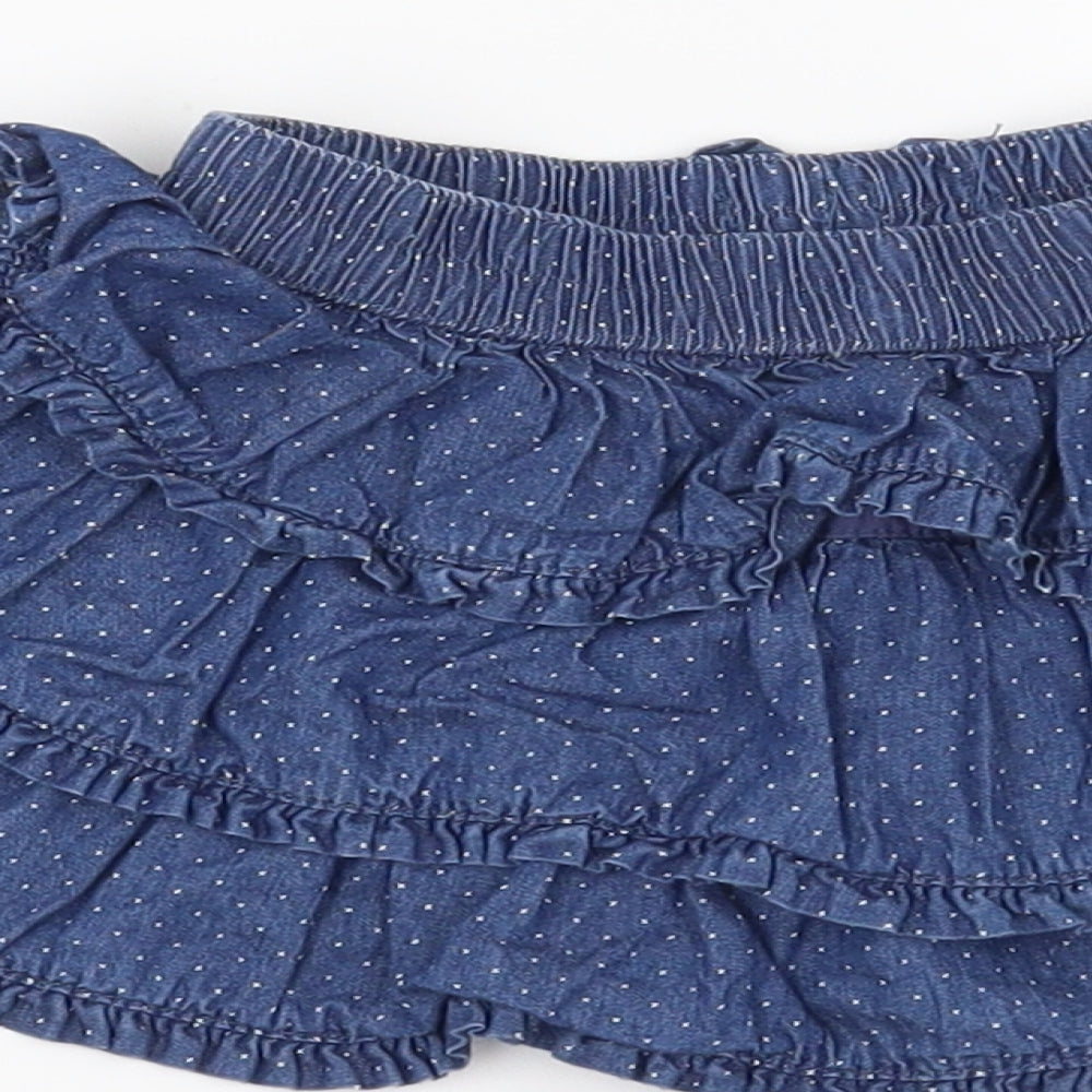 Young Dimension Girls Blue Polka Dot  Skater Skirt Size 12-18 Months