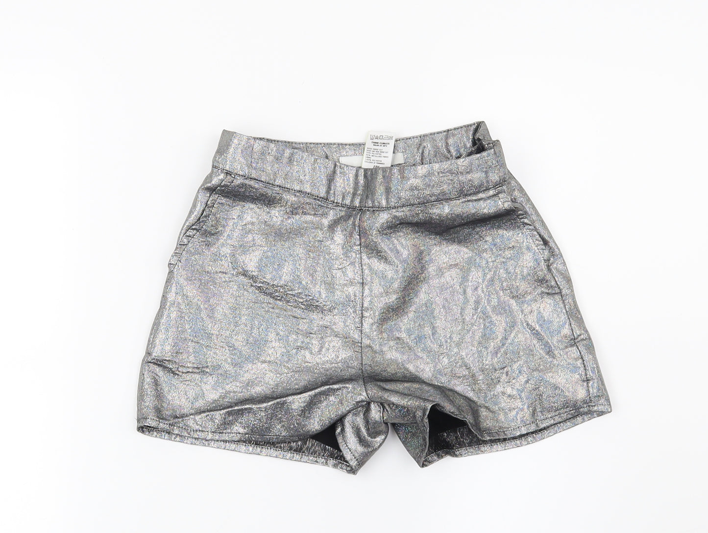 Marks and Spencer Girls Silver   Hot Pants Shorts Size 7-8 Years