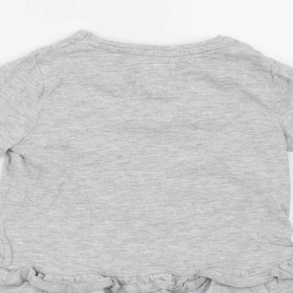 TU Girls Grey   Basic T-Shirt Size 12-18 Months  - Bow