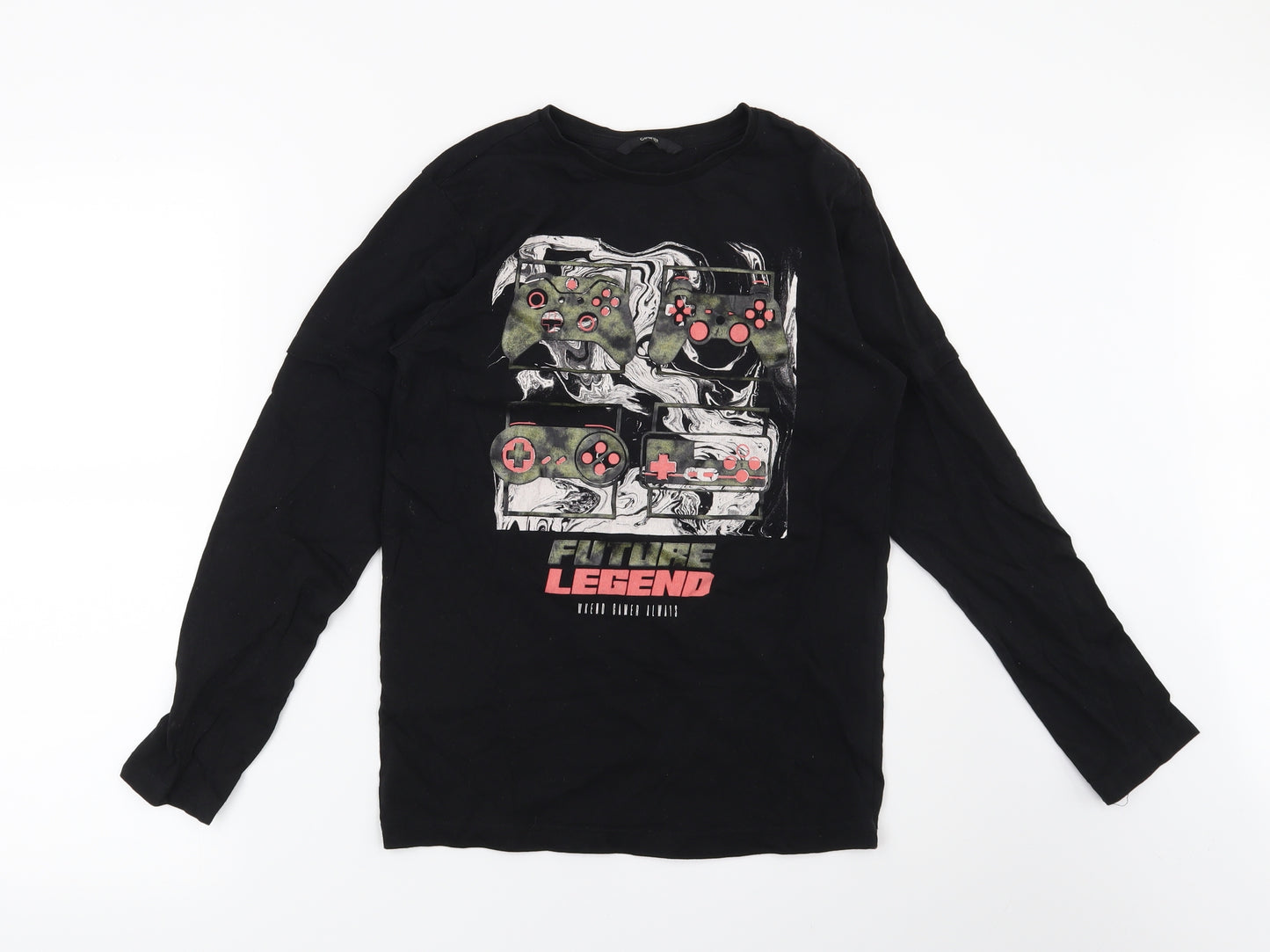 George Boys Black   Basic T-Shirt Size 11-12 Years  - Future Legend