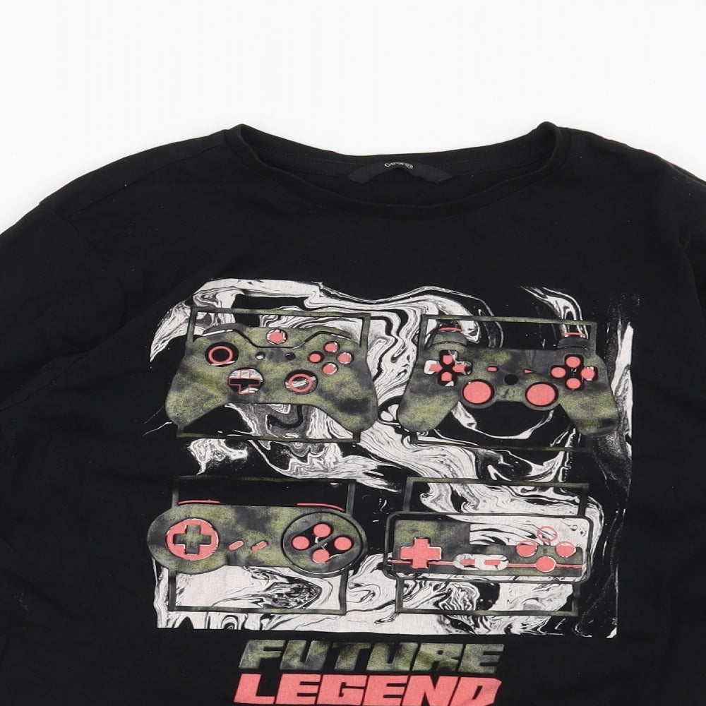 George Boys Black   Basic T-Shirt Size 11-12 Years  - Future Legend