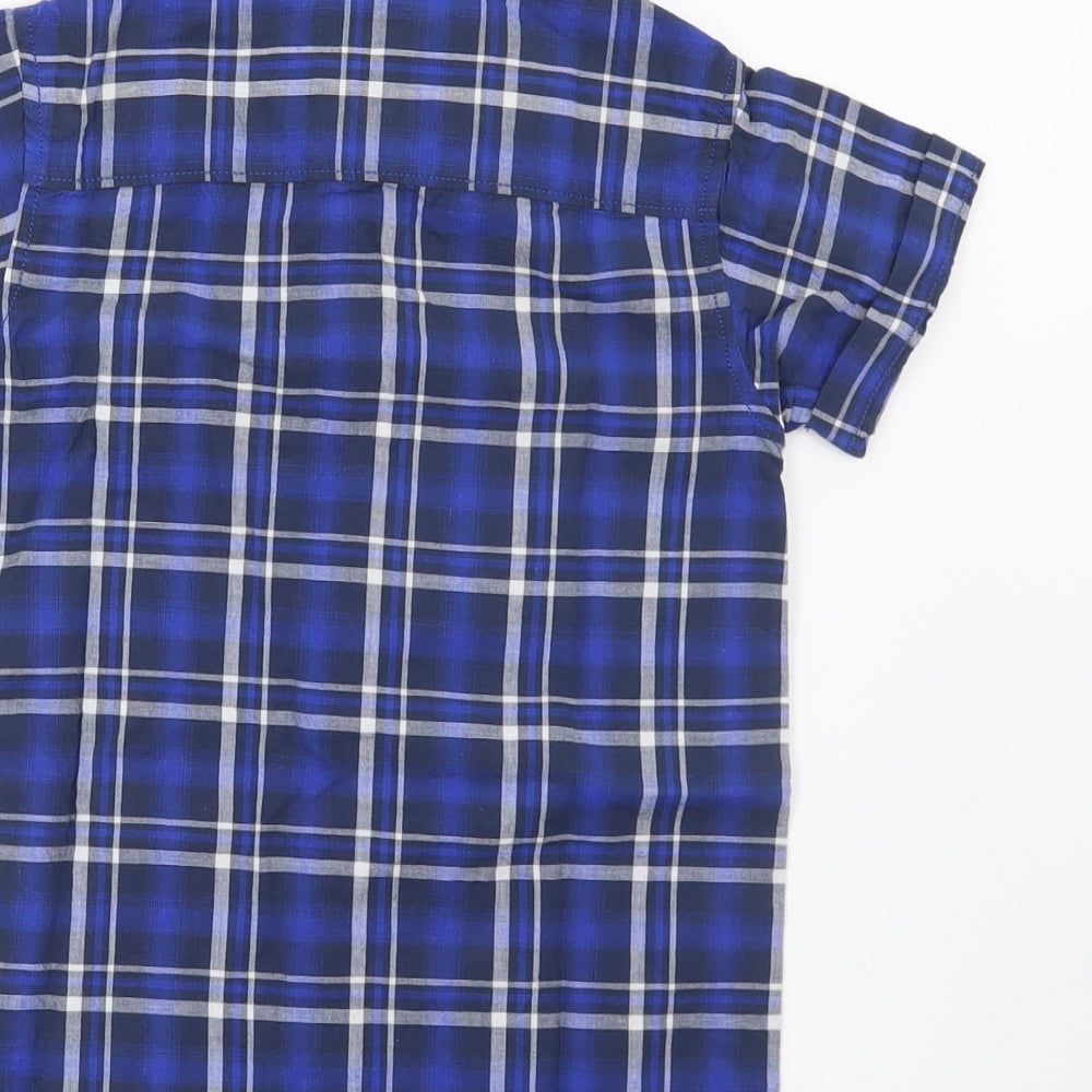 John Rocha Boys Blue Check  Basic Button-Up Size 7 Years