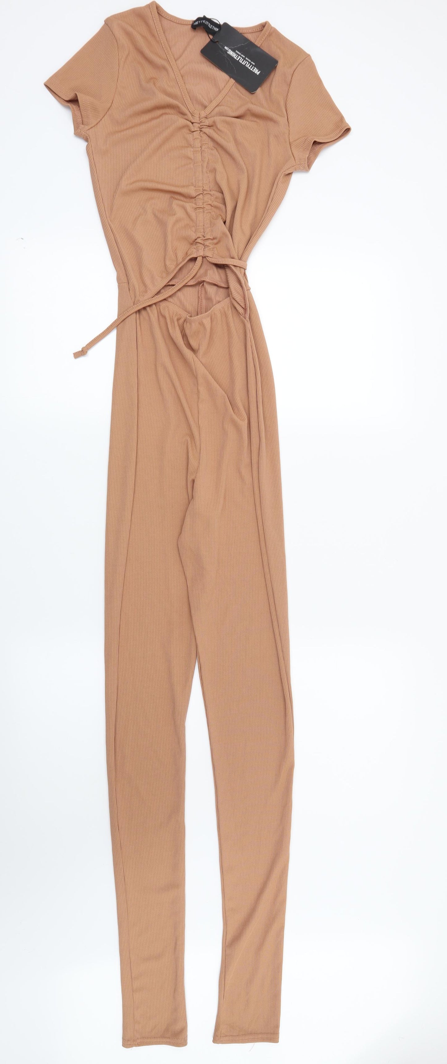 PRETTYLITTLETHING Womens Brown   Jumpsuit One-Piece Size 8