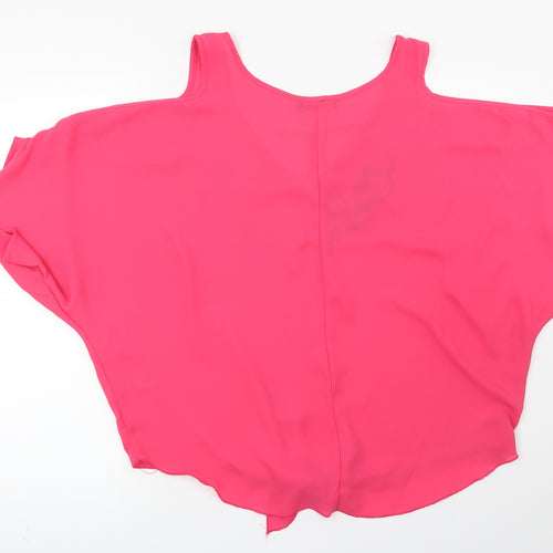 Preworn Womens Pink Floral  Basic Blouse Size M