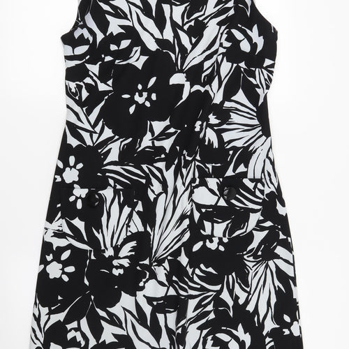 Scarlett Womens Black Floral  Shift  Size 8
