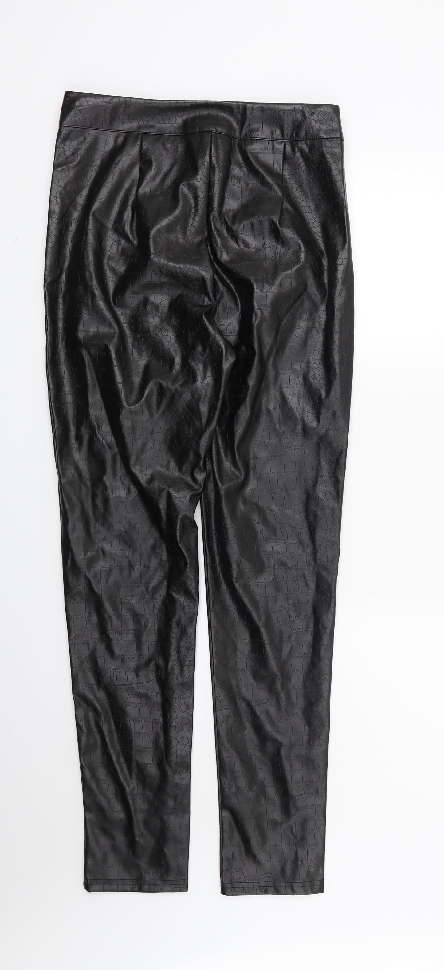 Preworn Womens Black Animal Print  Capri Leggings Size M L29 in