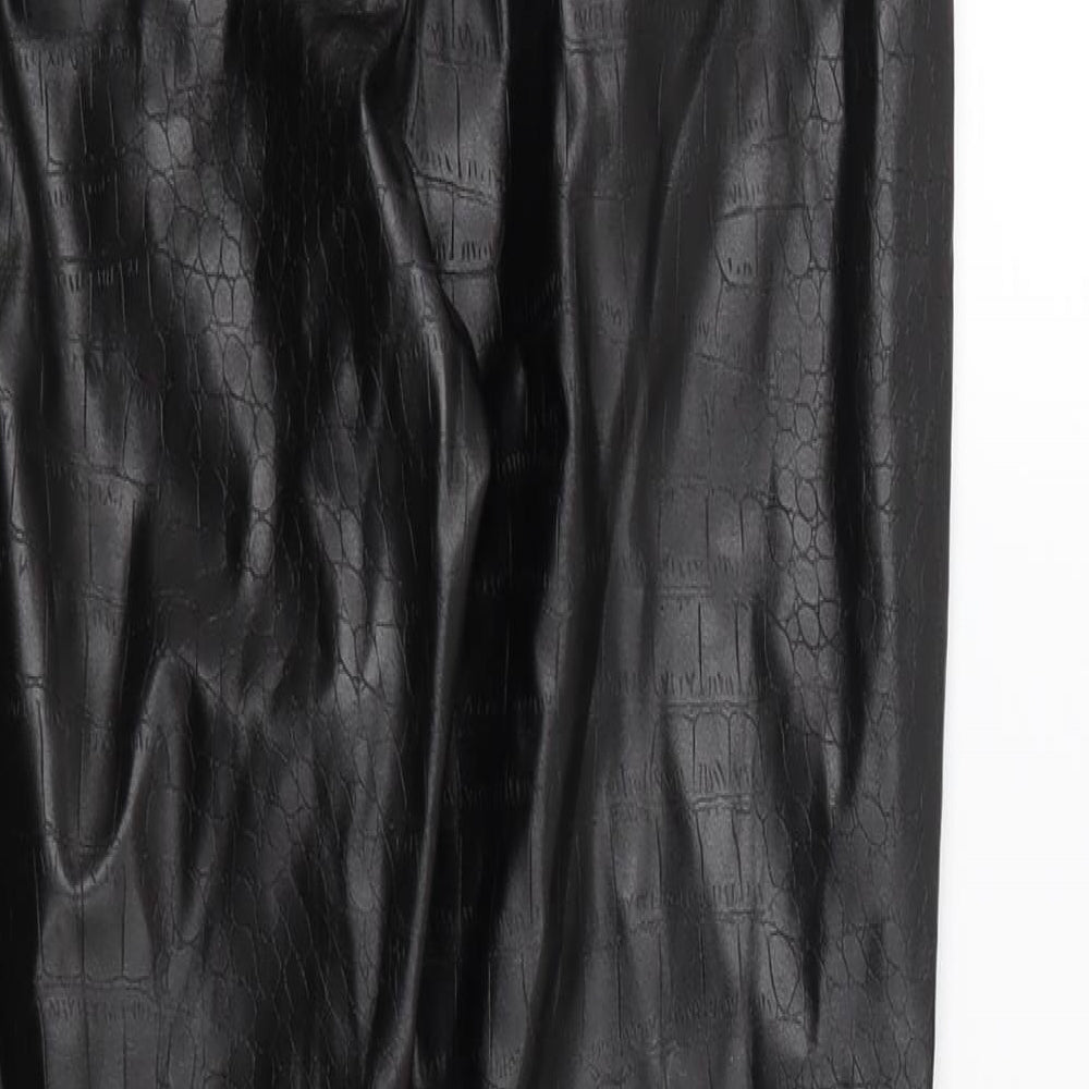 Preworn Womens Black Animal Print  Capri Leggings Size M L29 in