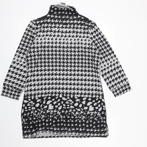 Papaya Womens Grey Houndstooth  Jumper Dress  Size 12