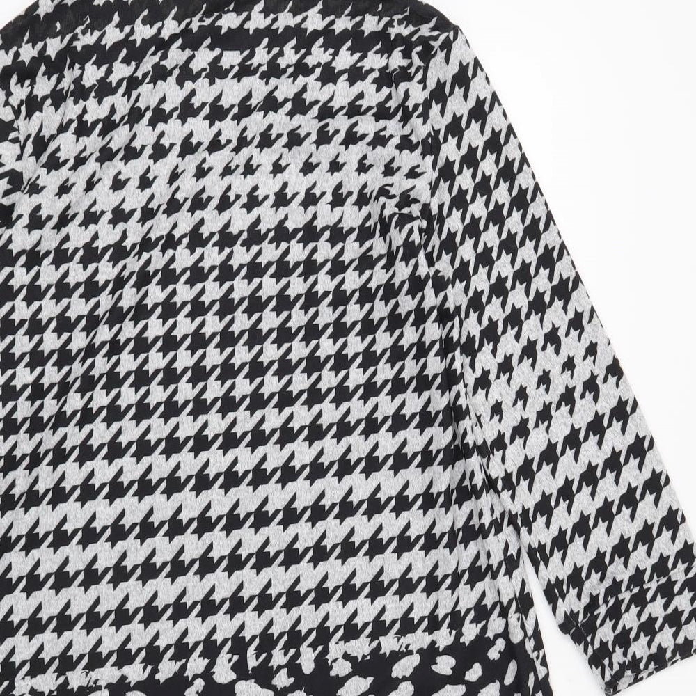 Papaya Womens Grey Houndstooth  Jumper Dress  Size 12