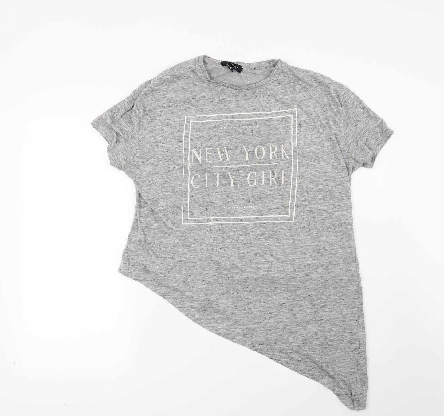 Atmosphere Womens Grey   Basic T-Shirt Size 14  - New York City Girl