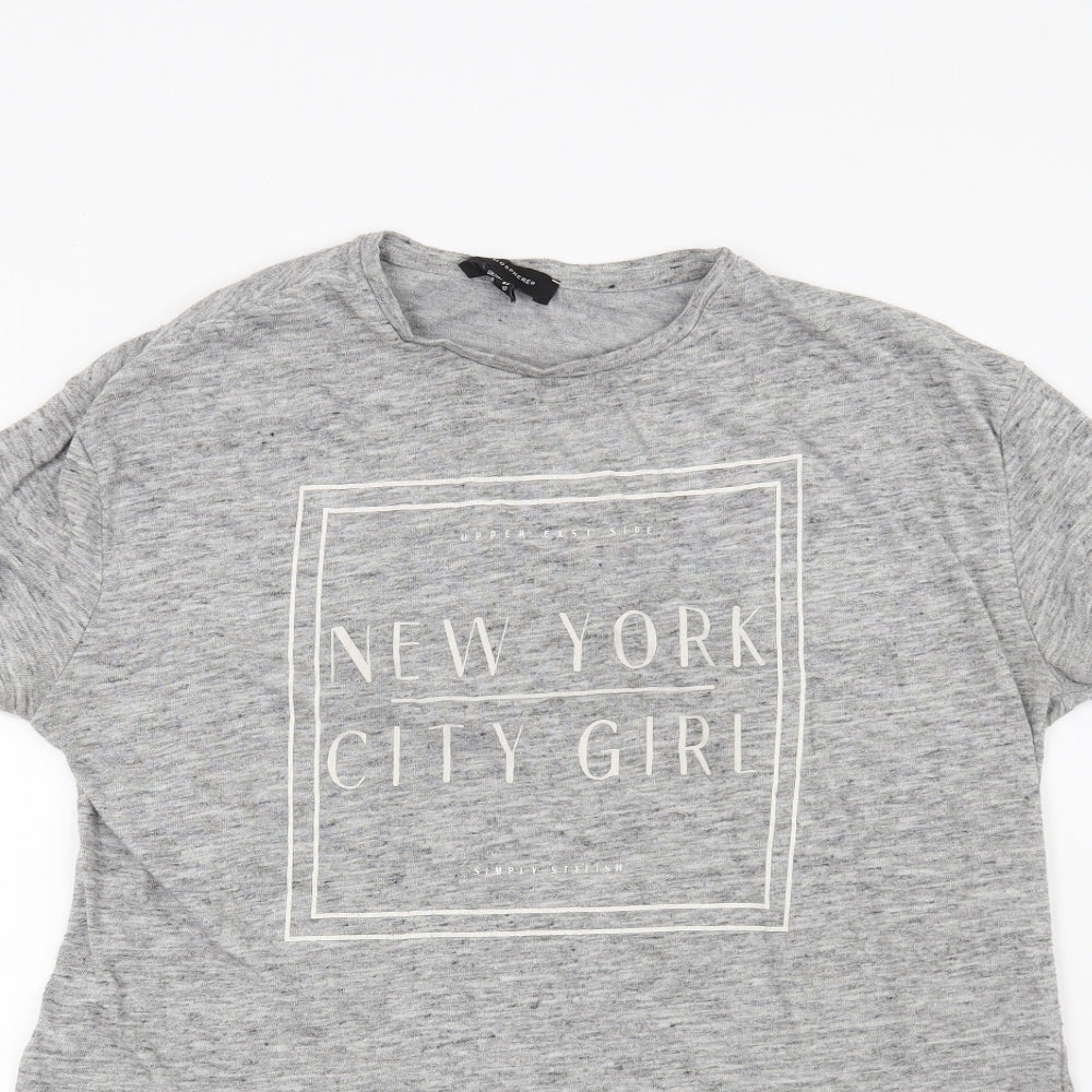Atmosphere Womens Grey   Basic T-Shirt Size 14  - New York City Girl