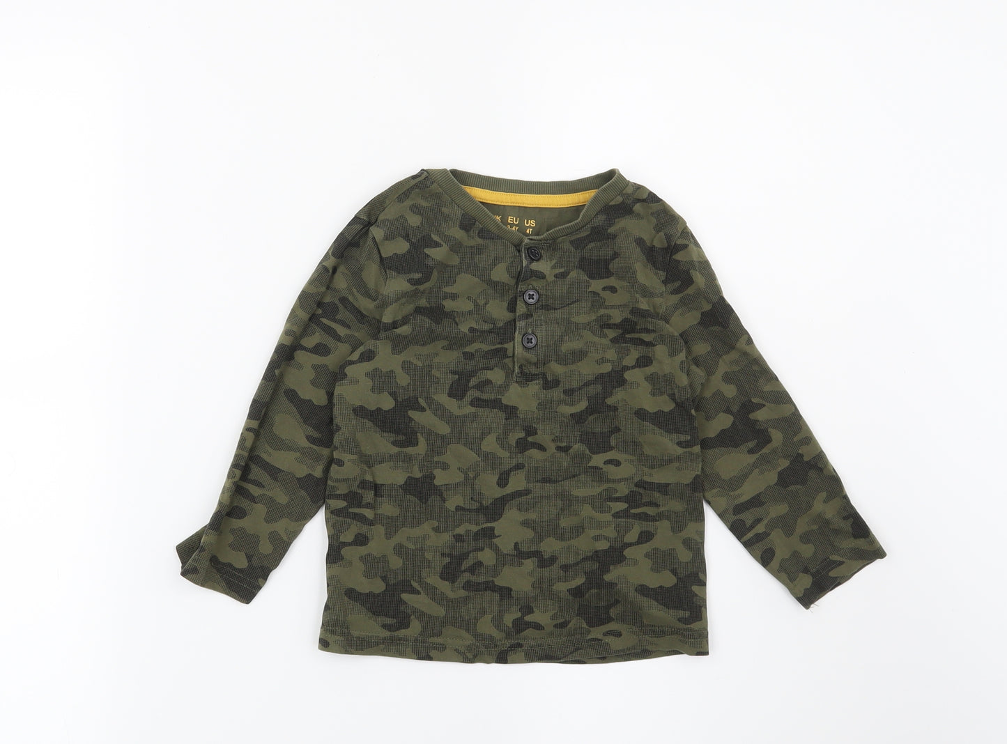 F&F Boys Green Camouflage  Basic T-Shirt Size 3-4 Years