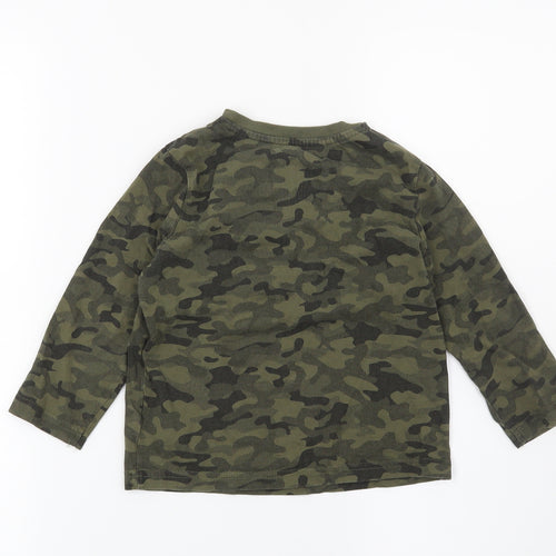 F&F Boys Green Camouflage  Basic T-Shirt Size 3-4 Years