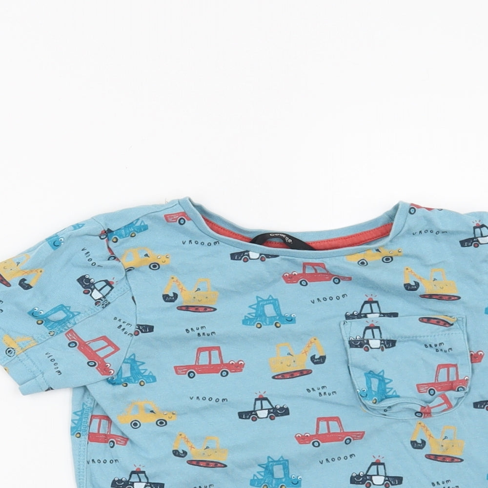 George Boys Blue   Basic T-Shirt Size 3-4 Years  - Digger