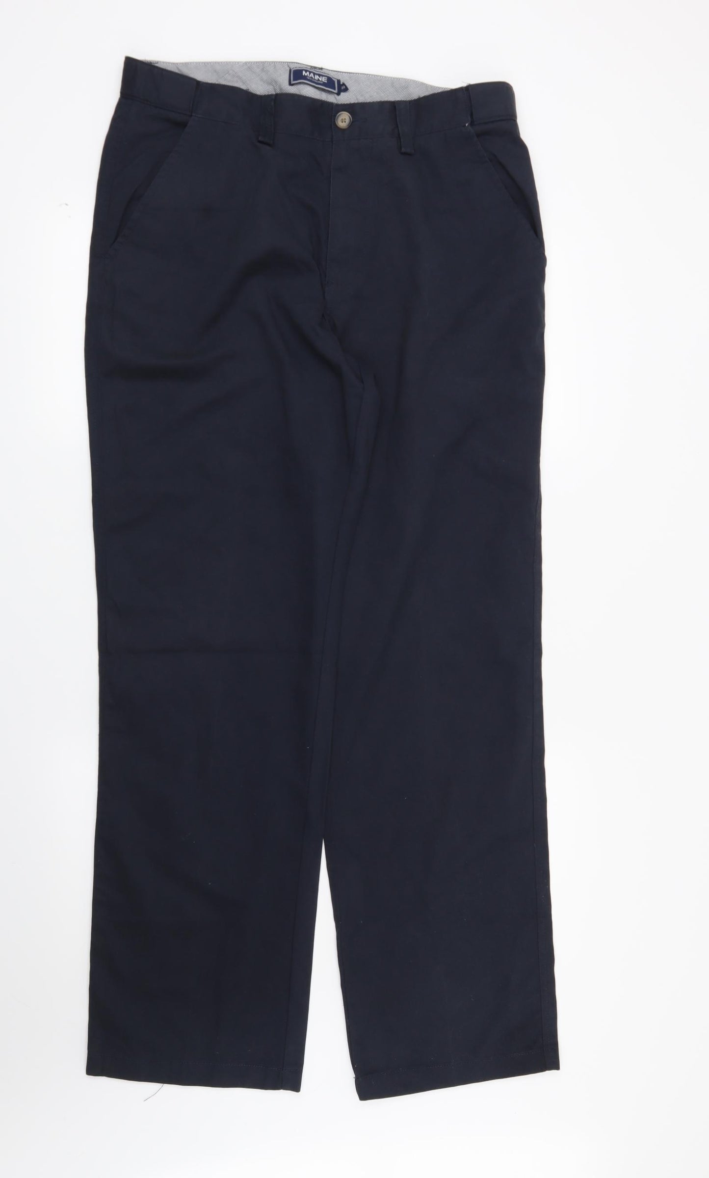 Maine Mens Blue   Chino Trousers Size 34 in L31 in